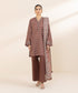 Women's Unstitched Light Khaddar Beige Printed 2 Piece Suit